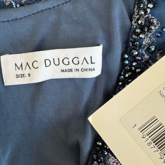 Mac Duggal Women's Embellished Illusion Butterfly Sleeve A-Line Gown size 8 NWT - Picture 6 of 9